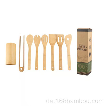 Dauerhafte Bambusküchen -Utensilien Kochutensilien Sets